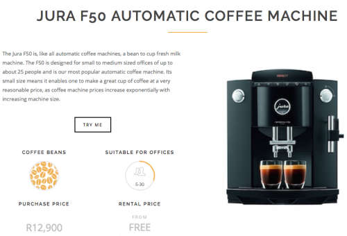 Espresso Coffee Machines JURA IMPRESSA F50 AUTOMATIC COFFEE MACHINE R12 900 RETAIL SWISS MADE SILVER BLACK was sold for 4 585.00 on 28 Jun at 23 01 by BUSINESS CELL in Johannesburg ID 291073885